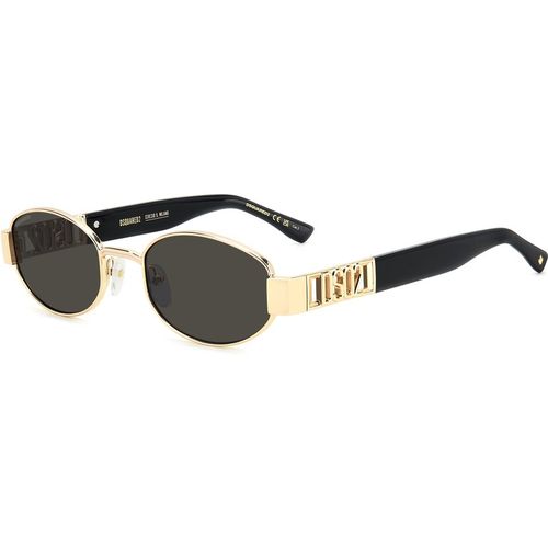 Dsquared2 Man Dsquared2 D2 0155/S 000/IR Sunglasses Metal Gold Grey Round Norma