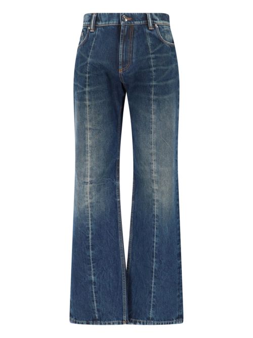 Women's 100% Cotton Jeans with Calf Leather Trim