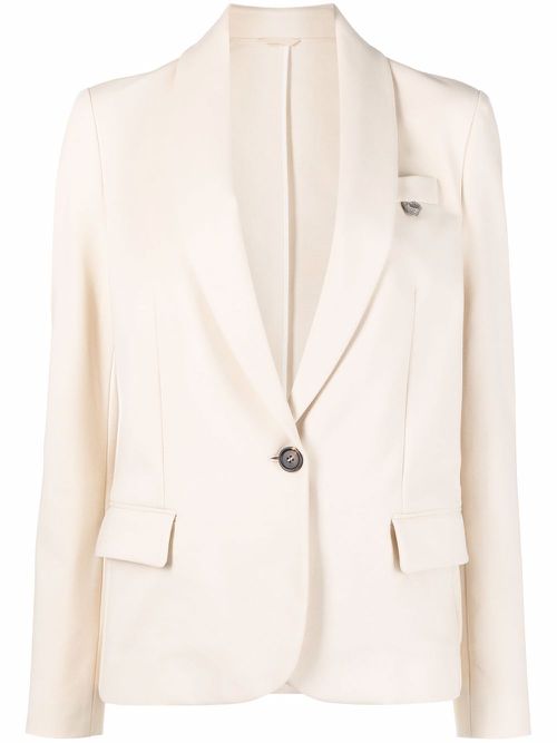 Single-breasted blazer - Neutrals