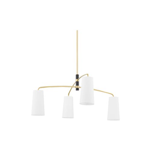Mitzi Evelyn 4-Light Chandelier in Aged Bra