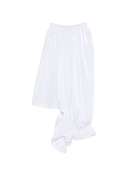 Ruffled Cotton Blouse — White