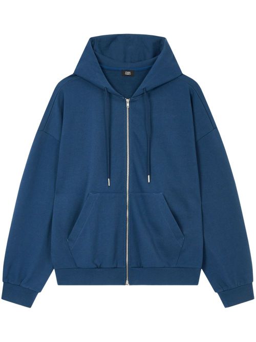 Cotton zip-up hoodie - Black