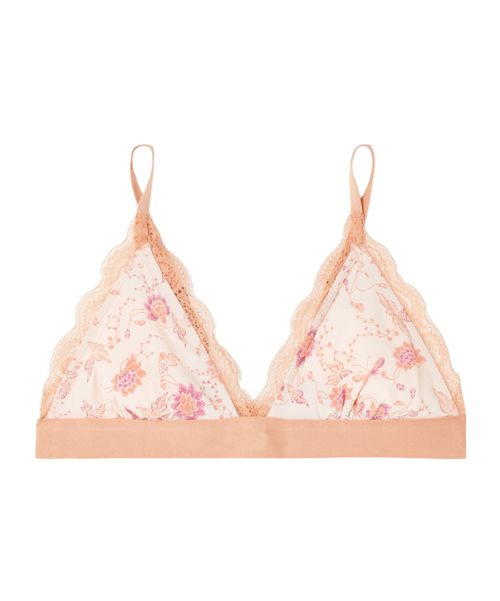 Floral Print Triangle Bra