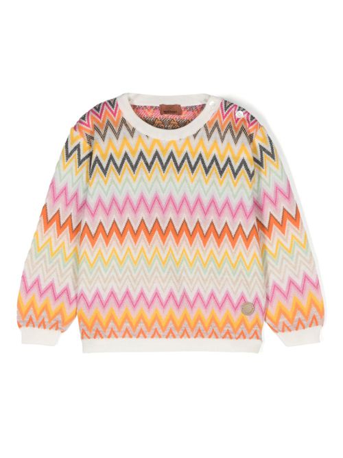 Zigzag jacquard sweater - Neutrals