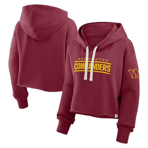 Women's Fanatics Burgundy Washington Commanders Oversized Hometown Heritage Cropped Hoodie, : arge, Wft Med Re