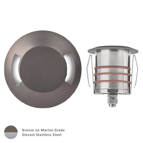 WAC Lighting 1-Light LED 2" 12V Bi-Directional Indicator Light in Bronzed Stainless Stee