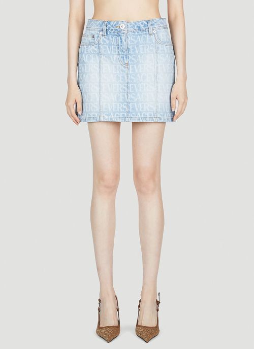Denim Jacquard Mini Skirt - Woman Skirts Blue It
