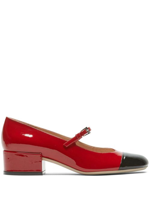 Mary Jane leather ballerinas - Red