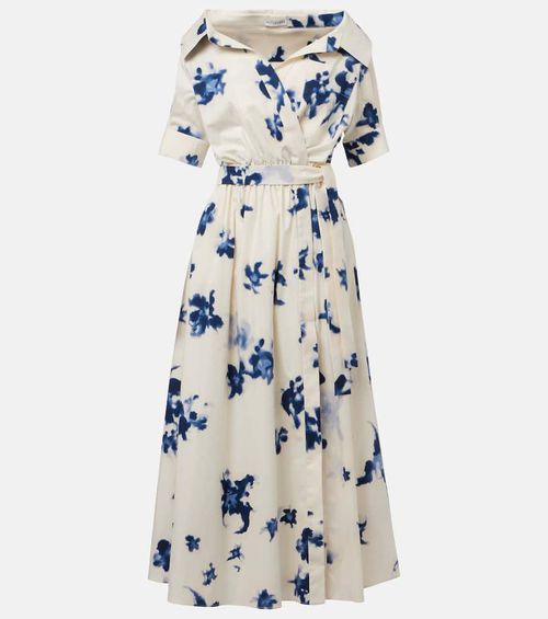 Lydia floral cotton-blend midi dress