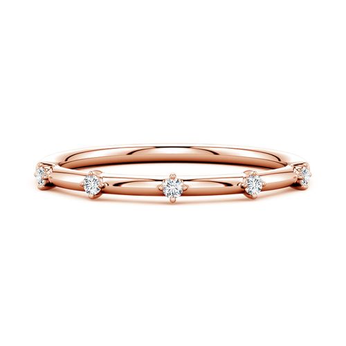 Angara 1.5 MM Round Lab-Grown Diamond Five-Stone Station Ring in 14K Rose Gold