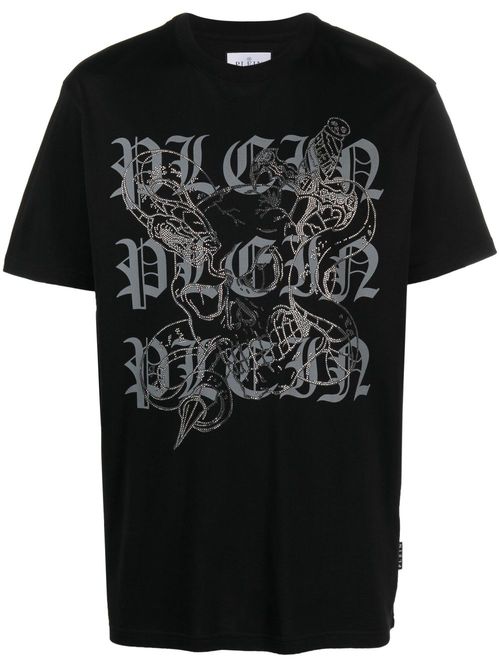 Logo-print crew-neck T-shirt - Black