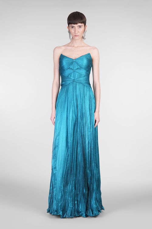 Star Dress Woman In Blue Silk