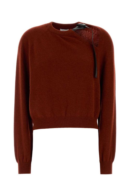 Virgin Wool Blend Sweater — Brick
