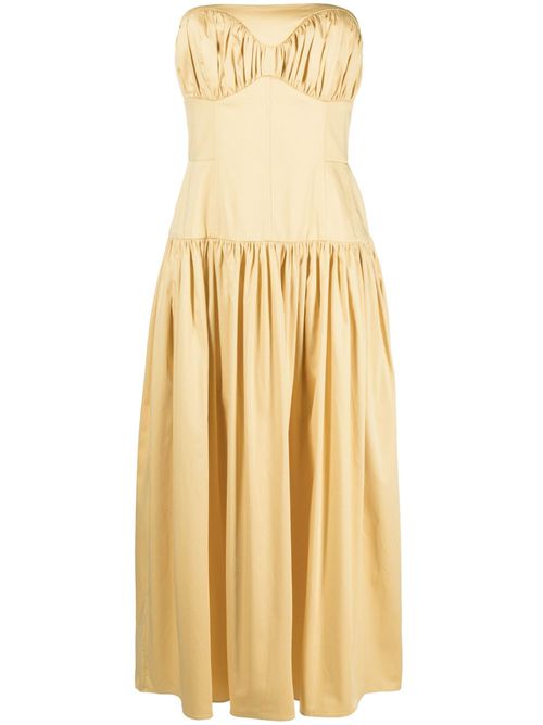Lauryn strapless midi dress - Yellow
