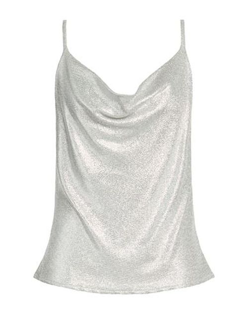 Woman Top Silver Size 8 Acetate, Silk