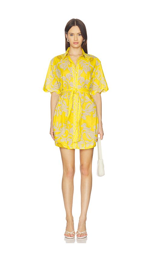 Poupette St Barth Wes Mini Dress in Yellow Ritual. S also in