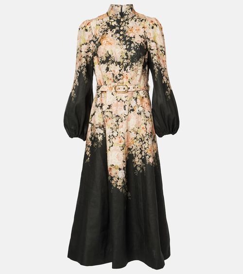 Zimmermann Floral linen midi dress