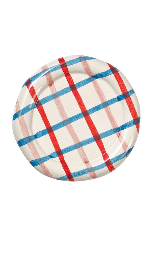 Damson Madder Hand Painted Chubby Saucer in White