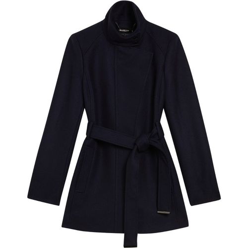 Ted Baker Womens Icombis Short Funnel Neck Navy Coat Woo