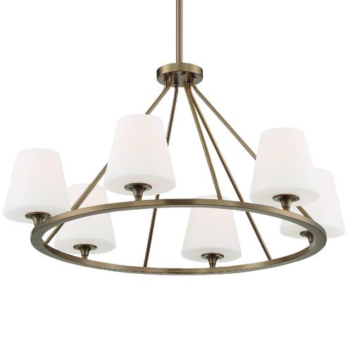 Crystorama Keenan 6-Light 18" Chandelier in Vibrant Gold