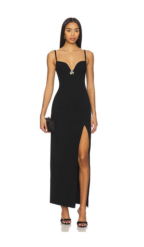 Blumarine Crepe Double Dress in Black. 38. Also