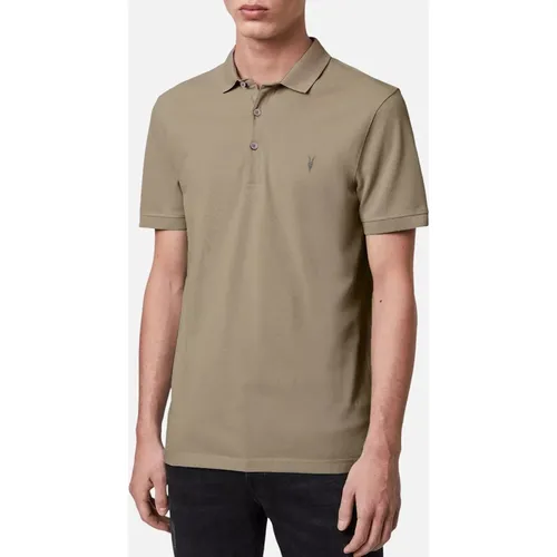 Allsaints Men's All Saints Reform Mens Polo Shirt Summer Cotton Top - Tan