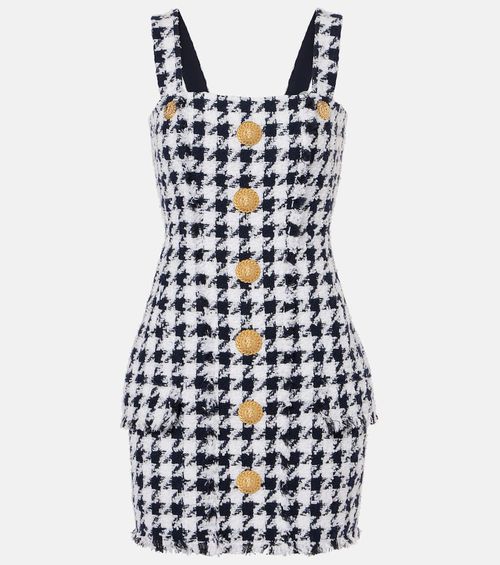Houndstooth tweed minidress