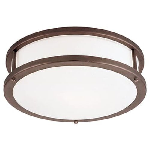 Conga 5.25" 3-Light Opal Glass Flush Mount in Bronze