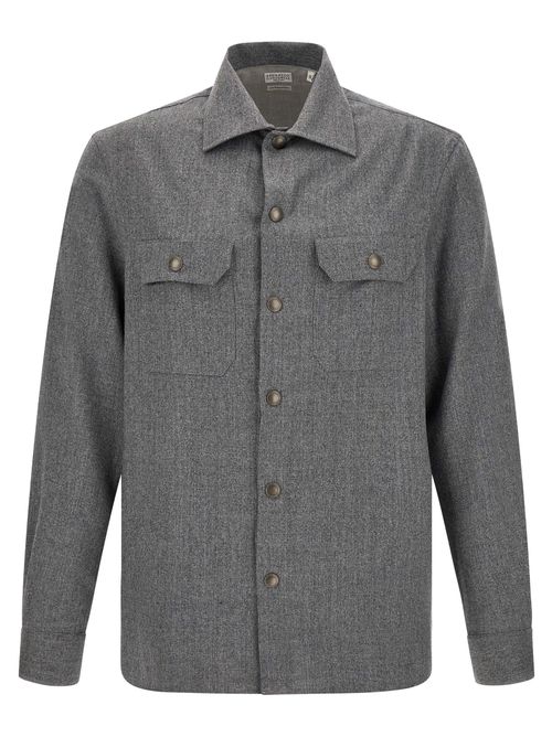 Virgin Wool Overshirt — Gray