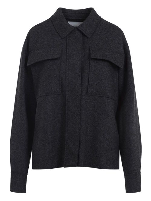 Pocket-detail shirt - Black