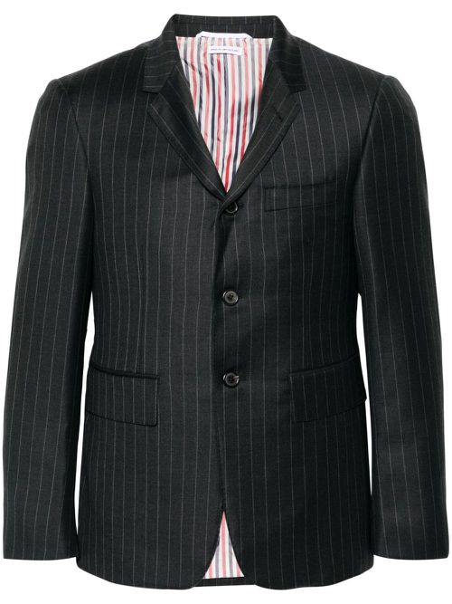 Pinstripe wool blazer - Grey