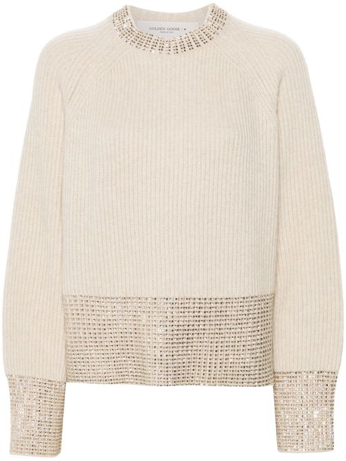 Crystal-embellished sweater - Neutrals