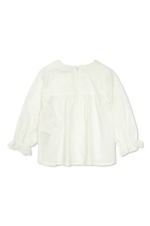 Top With Embroidery, Unisex, White
