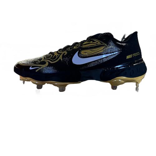 Nike Alpha Huarache Elite 3 Low Premium CV3553-001 Men's Black-Gold Baseball Cleats