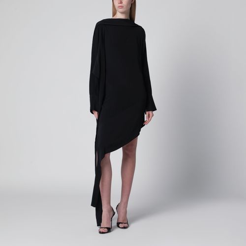 Francesco Murano Black Asymmetric Silk-Blend Dre