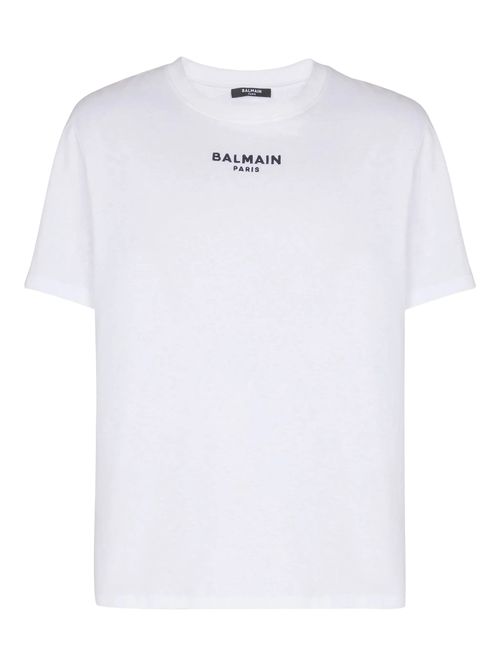 Balmain Paris Small Embroidered Logo T-Shirt in White - White