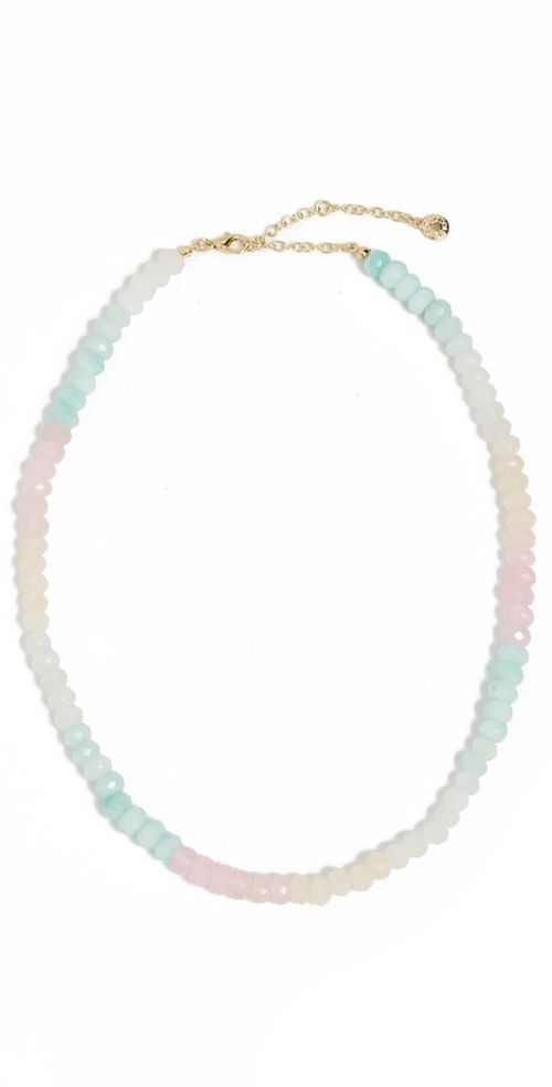 BaubleBar Semi Precious Beaded Necklace Pastel Multi/Gold One Size