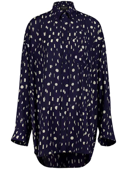 Painted pleated shirt - Blue