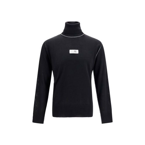 Merino Wool Turtleneck Sweater — Black