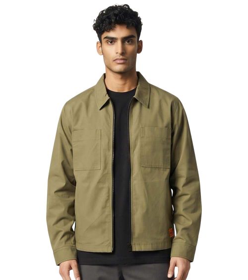 Green Shirt Collar Jacket