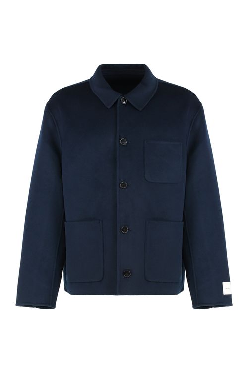 Minimalist Wool Blend Jacket - Modern Fit