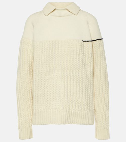 Double-collar wool sweater