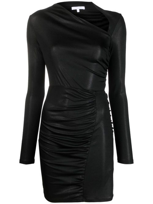 Cut-out detail ruched jersey dress - Black