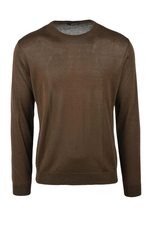 Crew Neck Sweater - Brown