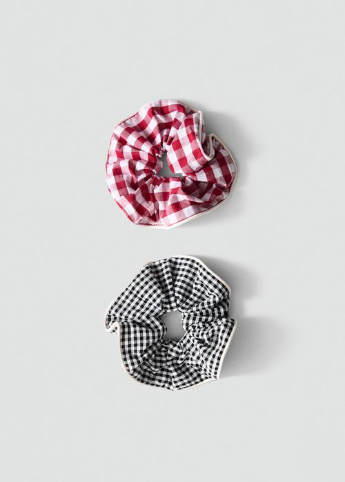 Set of printed hair ties red - Woman - One size - 