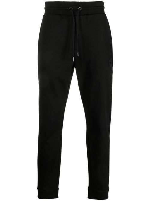 Logo-patch slim track trousers - Black