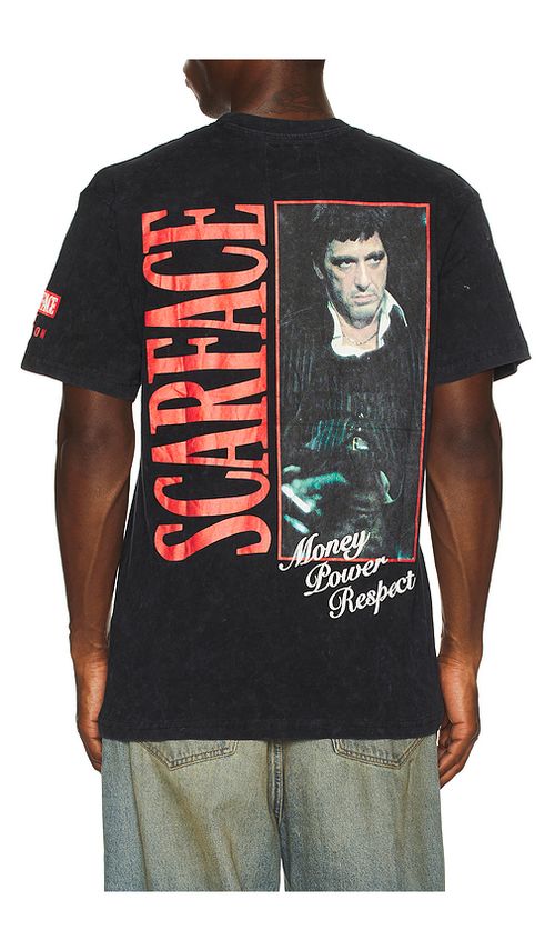 REASON Scarface Washed Tee in Black. L. Also in S, M, XL/1X