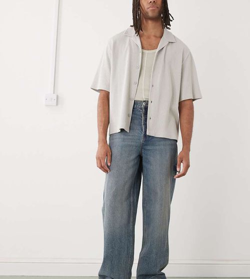 Baggy carpenter mid rise jean in dirty blue