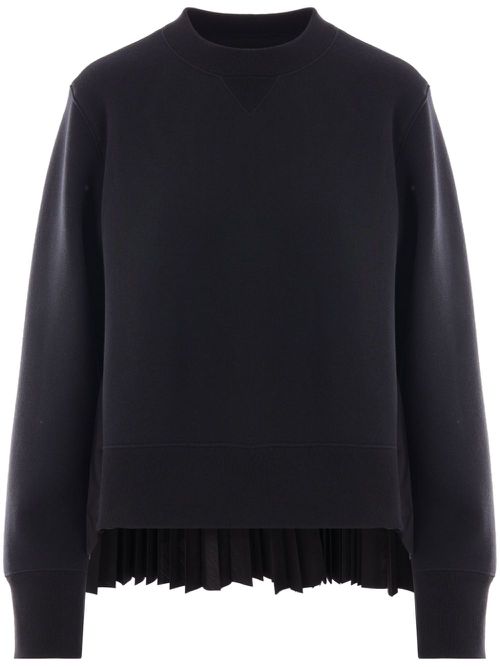 Panelled crew-neck sweatshirt - Black