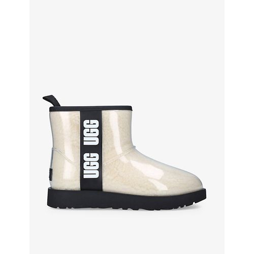 Womens Cream Classic Clear Mini Pvc and Faux-shearling Boots
